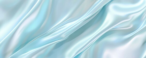 Obraz premium Luxurious satin fabric in light blue color creating a smooth and elegant texture