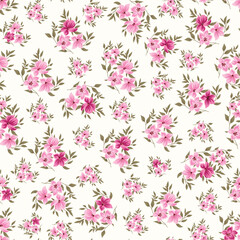 seamless small flower pattern on white background