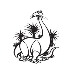 Brontosaurus dinosaur vector illustration cartoon isolated on white background