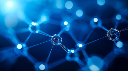 Abstract blue network connection. (1)