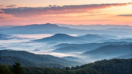 Naklejka premium sunrise in the mountains