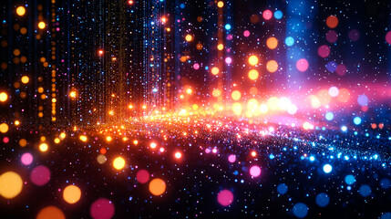 Naklejka premium Abstract colorful glowing particles.