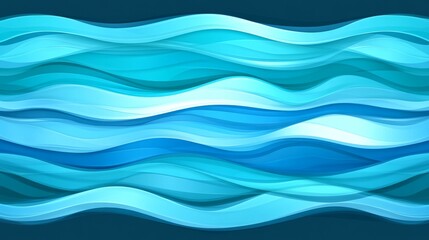Fototapeta premium Abstract Blue Water Wave Seamless Pattern Design