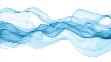 Abstract Blue Wave Flowing Design Element