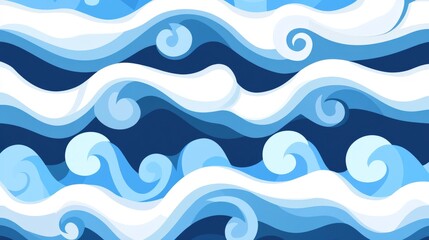 Abstract Blue Wave Seamless Pattern Design