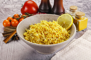 Indian cuisine lemon basmati rice