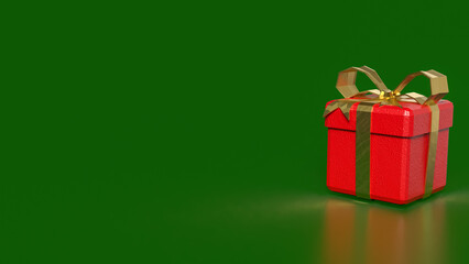 The RED gift box for celebration or holiday concept  3d rendering.