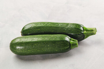 Raw green ripe zucchini vegetable