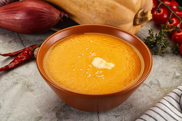 Vegetarian Pumpkin soup with spices
