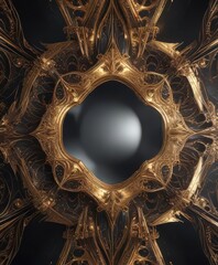 Fototapeta premium Abstract geometric fractal pattern Mirror-image loops create a stylish background , angles, mirror, curves
