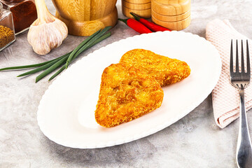 Fried potato hash brown snack