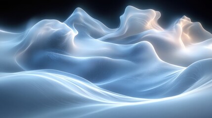 Obraz premium Abstract glowing blue and orange waves.