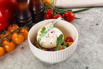 Burrata cheese with tomato salad