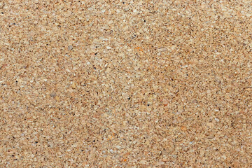 Blank background photo with sawdust floor in yellow wood frame. Cork board with wood chips