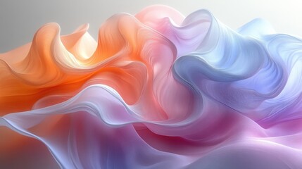 Obraz premium Abstract pastel fabric waves, flowing smoothly.