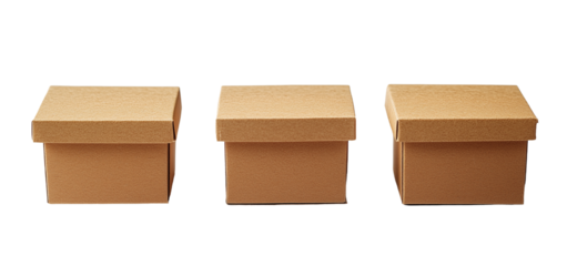 Cardboard boxes mockup isolated on a transparent background