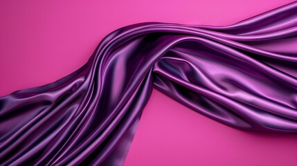 Flowing purple silk on pink background