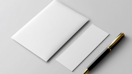 Blank Stationery Mockup With Elegant Pen
