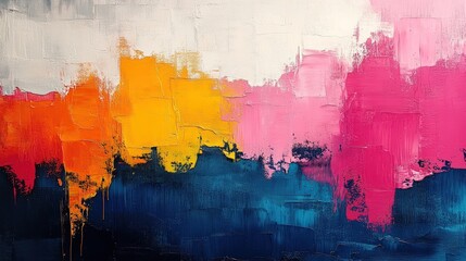 Fototapeta premium Abstract painting; vibrant colors; textured strokes.