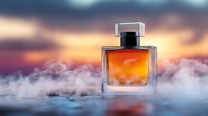 A bottle of perfume sitting on top of a table