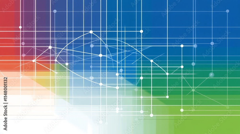 Poster abstract network data visualization with gradient background