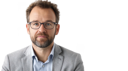 Professional Man in Casual Suit with Glasses