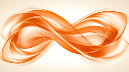 Naklejka premium Abstract Orange Wave Infinity Design, Elegant Swirl Pattern