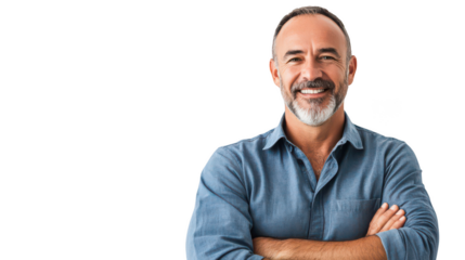 Confident Middle-Aged Man Smiling Professionally  
