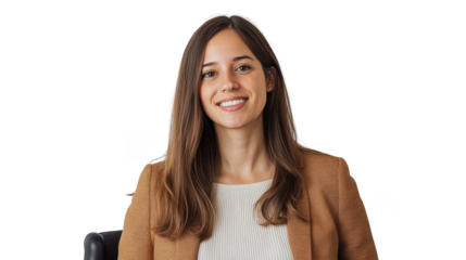 Smiling Woman in Brown Blazer Portrait
