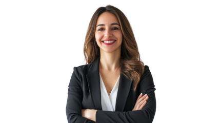 Confident Businesswoman Smiling with Arms Crossed