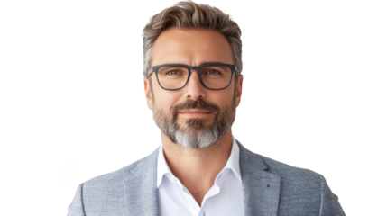 Professional Portrait of a Man in Eyeglasses and Suit