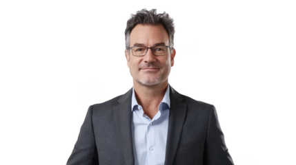 Professional Businessman in Suit with Glasses