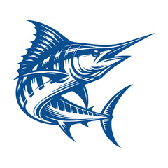 Blue marlin fish vector art illustration © Design planet1001
