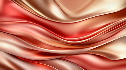 Obraz premium Abstract Red and Gold Silk Drape, Elegant Flowing Fabric