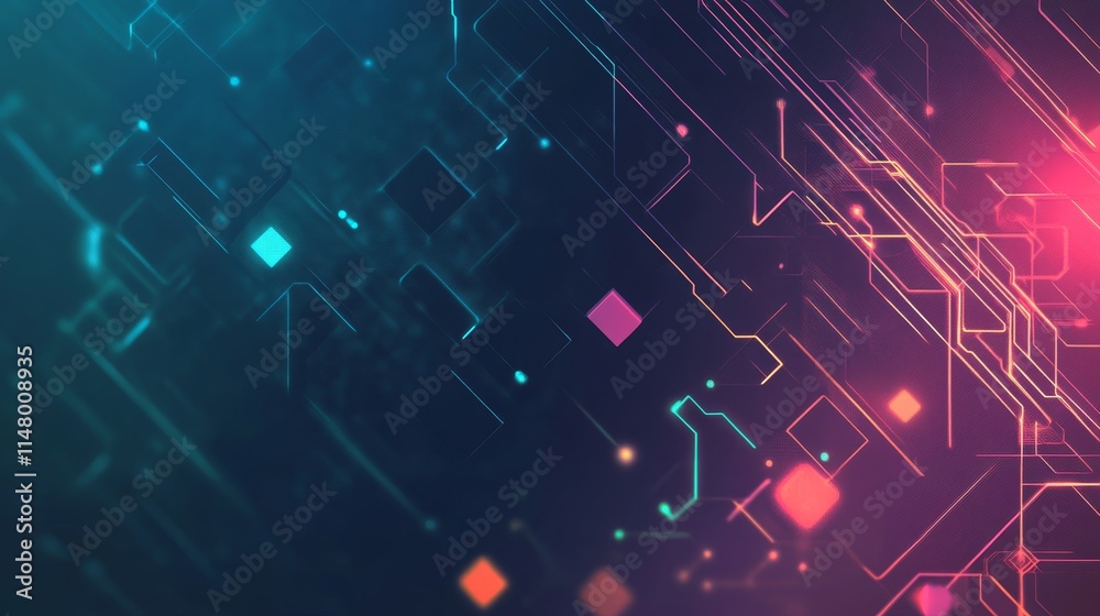 Aufkleber dynamic abstract design featuring colorful geometric shapes and lines with a gradient background cre