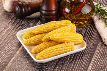 Canned baby mini corn cob