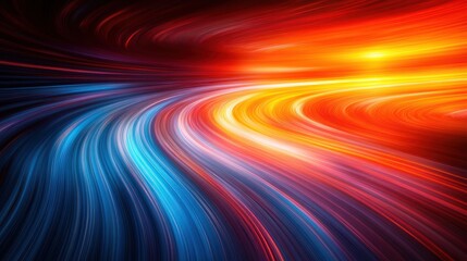 Abstract swirling light trails, vibrant colors.