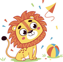 Lion Cute child vector art illustration  