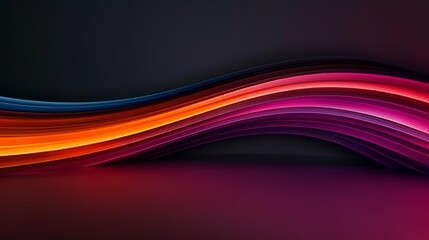 Naklejka premium Vibrant wave of colors on dark canvas