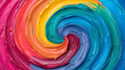 Colorful swirl of vibrant paint