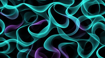 Obraz premium Abstract Teal and Purple Swirling Light Patterns