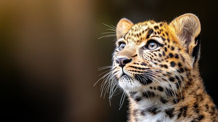 Fototapeta premium A close up of a leopard's face with a black background