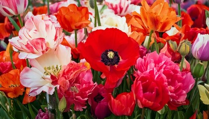 鮮やかでカラフルなお花のアレンジメント