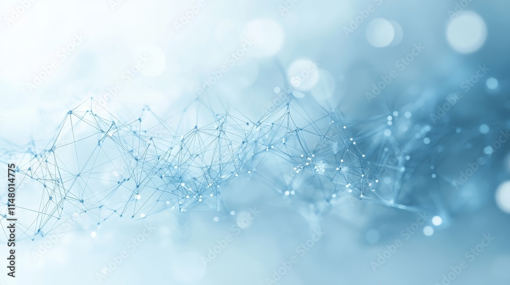 Poster abstract networking background with interconnected nodes and blurred lights illustrating technology 