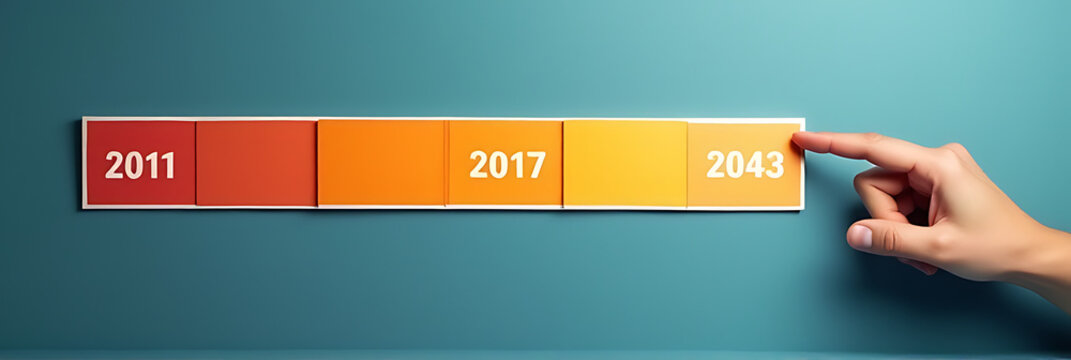 A person points to a loading bar representing transition from one year to the next with progress and growth._00001_