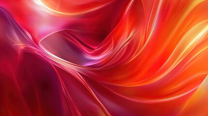 Obraz premium A background of smooth curves in shades of red and orange, creating a dynamic flow.