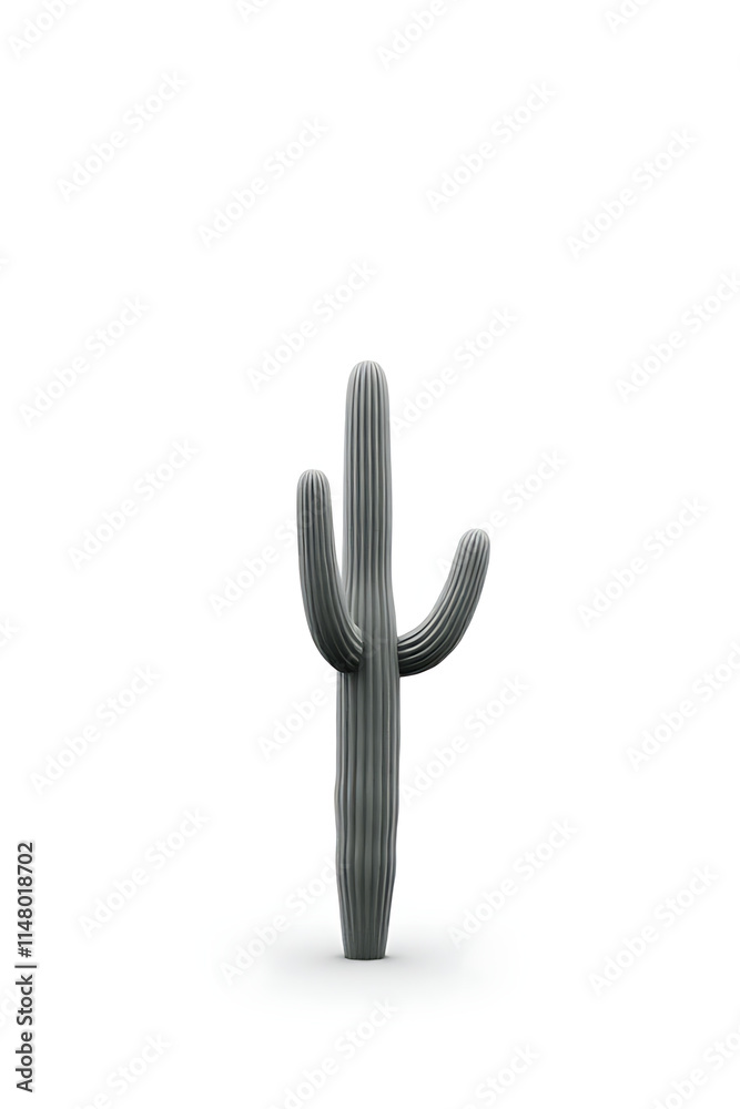 Poster a lone tree cactus stands out starkly against a clean white background in this simple yet striking i