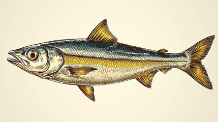 Naklejka premium An illustration of a fish showcasing its detailed anatomy and vibrant colors.