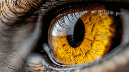 Obraz premium A close up of a cat's yellow eye