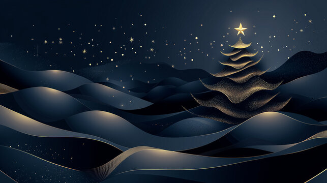 abstract christmas tree dand wave,Christmas background